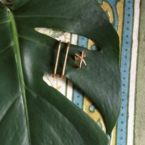 Stella and Dot Gold Pave Ear Bars and Cuff